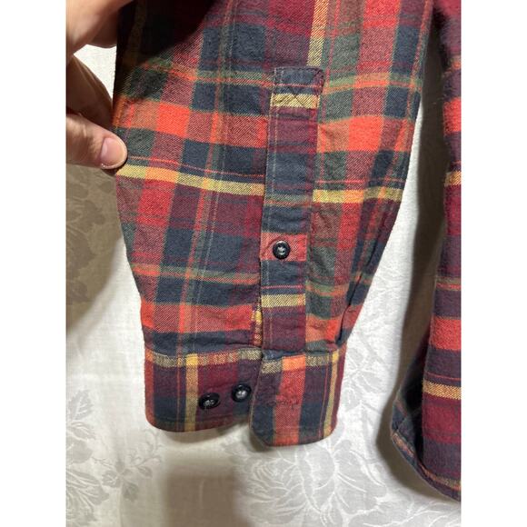 LL Bean Flannel Button Up XXL Blue Red Plaid Slightly Fitted Cotton - Picture 2 of 10